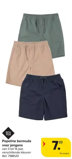 Carrefour TEX Popeline bermuda voor jongens aanbieding