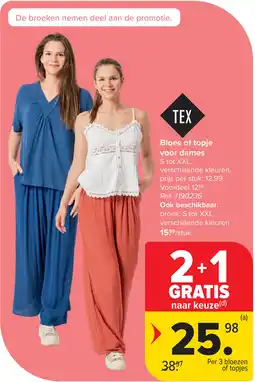 Carrefour TEX Bloes of topje voor dames aanbieding