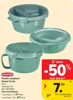Carrefour Curver Plastic soepkom Smart To Go aanbieding