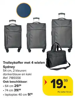 Carrefour Trolleykoffer met 4 wielen Sydney aanbieding
