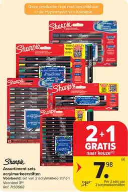 Carrefour Sharpie Assortiment sets acrylmarkeerstiften aanbieding