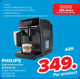 Carrefour Philips Espressomachine EP2230/10 aanbieding