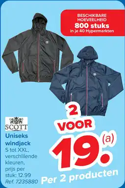 Carrefour Scott Uniseks windjack aanbieding