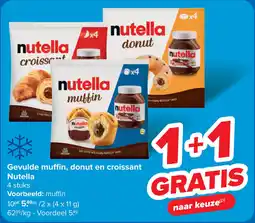 Carrefour Gevulde muffin, donut en croissant Nutella aanbieding