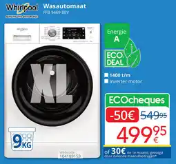 Eldi Whirlpool Wasautomaat FFB 9469 BEV aanbieding