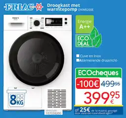Eldi Friac Droogkast met warmtepomp DKW8200E aanbieding