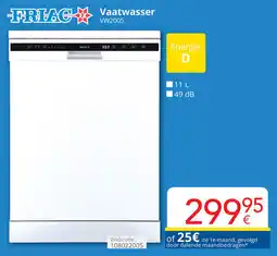 Eldi Friac Vaatwasser VW2005 aanbieding