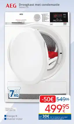 Eldi AEG Droogkast met condensatie T6DBG72P aanbieding