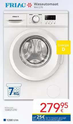 Eldi Friac Wasautomaat WA1270 aanbieding