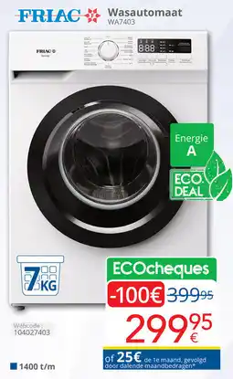 Eldi Friac Wasautomaat WA7403 aanbieding