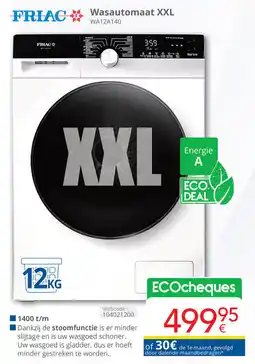 Eldi Friac Wasautomaat XXL WA12A140 aanbieding