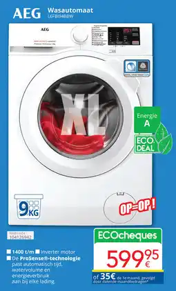 Eldi AEG Wasautomaat L6FB194BBW aanbieding