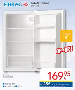 Eldi Friac Tafelkoelkast CO 1308 aanbieding