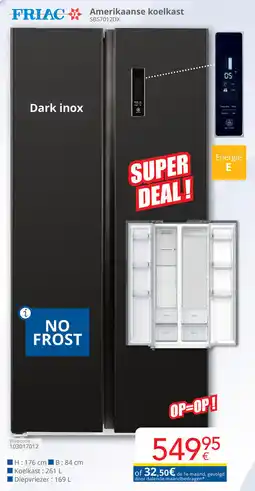 Eldi Friac Amerikaanse koelkast SBS7012DX aanbieding