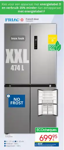 Eldi Friac French door FRD8300IX aanbieding