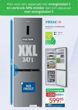 Eldi Friac Koel / vries combinatie UD36041XNF aanbieding