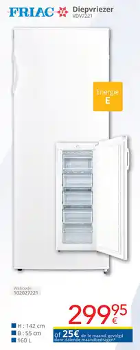 Eldi Friac Diepvriezer VDV7221 aanbieding