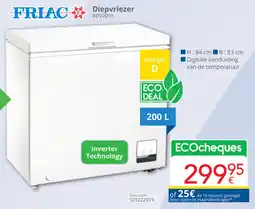 Eldi Friac Diepvriezer BDV2019 aanbieding