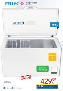 Eldi Friac diepvriezer BDV4002 aanbieding