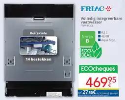 Eldi Friac Volledig integreerbare vaatwasser FIVW4420L aanbieding