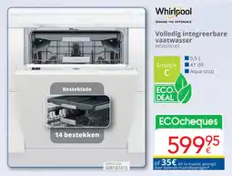 Eldi Whirlpool Volledig integreerbare vaatwasser WOID741AS aanbieding
