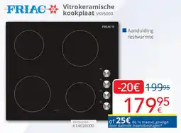 Eldi Friac Vitrokeramische kookplaat VKV6000 aanbieding