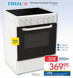 Eldi Friac Vitrokeramisch fornuis VF6000 aanbieding
