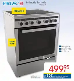 Eldi Friac Inductie fornuis IF6500 IX aanbieding