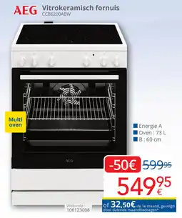 Eldi AEG Vitrokeramisch fornuis CCB6200ABW aanbieding