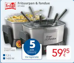 Eldi Fritel Frituurpan & fondue FF1400 aanbieding