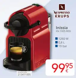 Eldi Nespresso Krups Inissia XN 1005 Red aanbieding