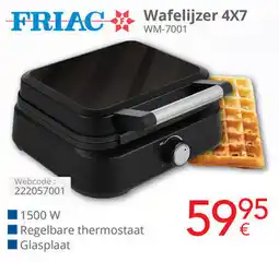 Eldi Friac Wafelijzer 4X7 WM-7001 aanbieding