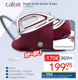 Eldi Calor Hoge druk boiler 8 bar GV9554CO aanbieding