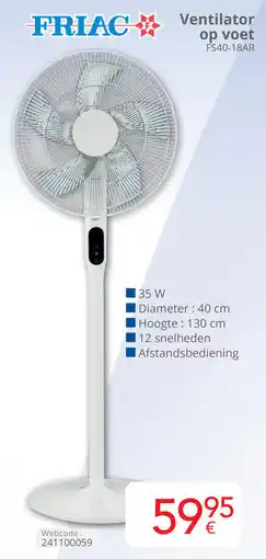 Eldi Friac Ventilator op voet FS40-18AR aanbieding