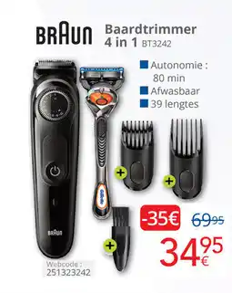 Eldi Braun baardtrimmer 4 in 1 BT3242 aanbieding