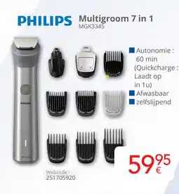 Eldi Philips multigroom 7 in 1 MGK3345 aanbieding