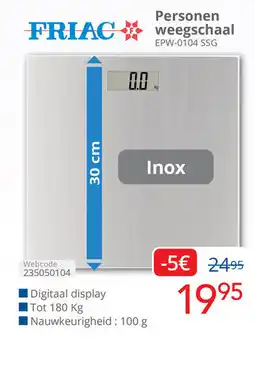 Eldi Friac personen weegschaal EPW-0104 SSG aanbieding
