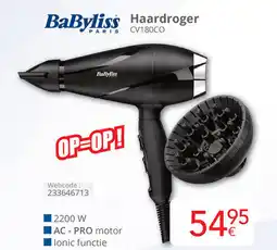 Eldi Babyliss haardroger CV180CO aanbieding