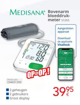 Eldi Medisana bovenarm bloeddruk meter 51203 aanbieding