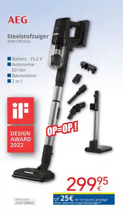 Eldi AEG Steelstofzuiger AP81UB25GG aanbieding