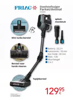 Eldi Friac steelstofzuiger Parket/Animal HC800 aanbieding