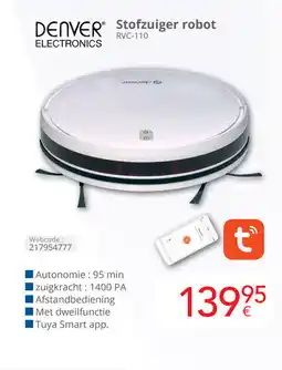 Eldi Denver electronics stofzuiger robot RVC-110 aanbieding