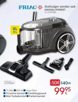 Eldi Friac stofzuiger zonder zak animal parket SLS 8300NBS aanbieding