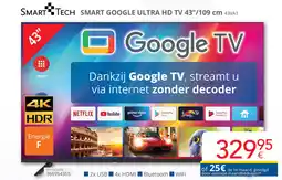 Eldi Smart tech smart google ultra HD TV 43VA1 aanbieding