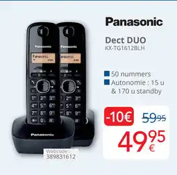 Eldi Panasonic dect duo KX-TG1612BLH aanbieding