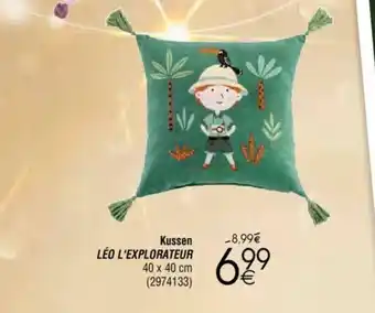 Cora Kussen Leo l'explorateur 40x40 cm aanbieding