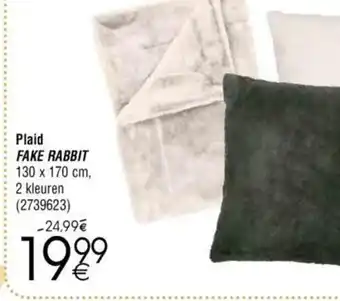 Cora Plaid fake rabbit 130x170 cm aanbieding
