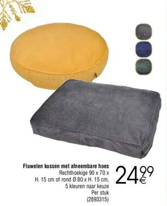 Cora Fluwelen kussen met afneembare hoes aanbieding