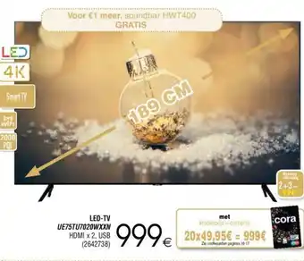Cora Samsung Led-tv UE75TU7020WXXN 189cm aanbieding