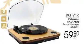 Cora Denver Platenspeler VPL-210 BOIS aanbieding